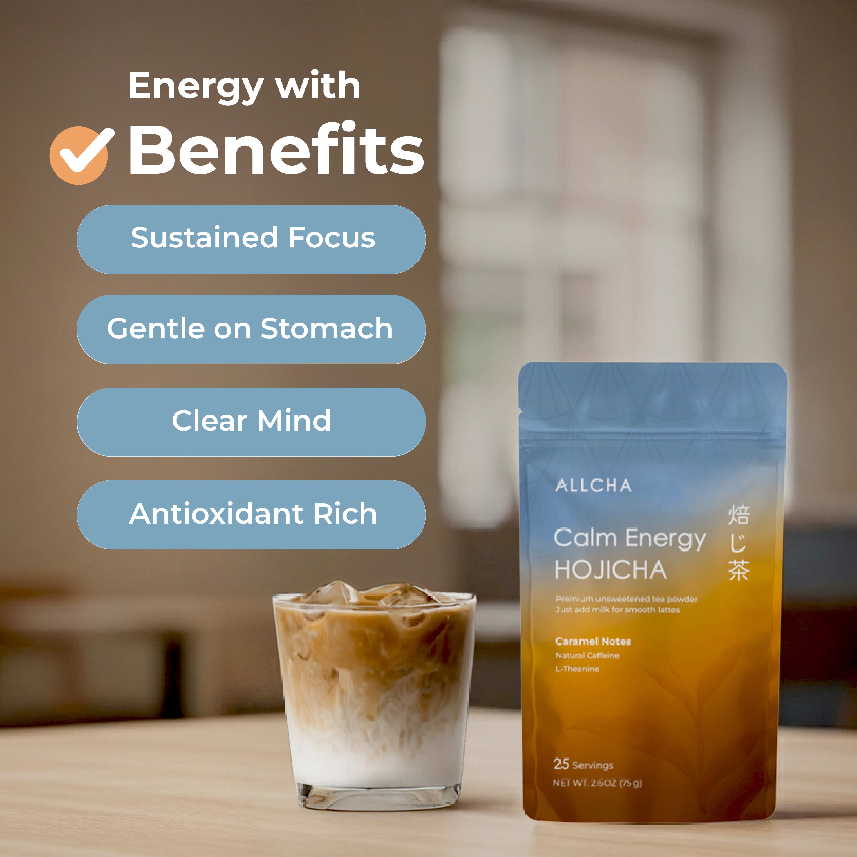 Hojicha Calm Energy Tea Latte Powder